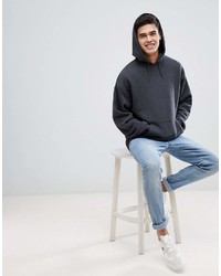 dunkelgrauer Pullover mit einem Kapuze von Asos