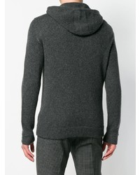 dunkelgrauer Pullover mit einem Kapuze von Roberto Collina