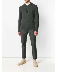 dunkelgrauer Pullover mit einem Kapuze von Roberto Collina