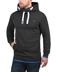 dunkelgrauer Pullover mit einem Kapuze von Solid