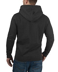 dunkelgrauer Pullover mit einem Kapuze von Solid