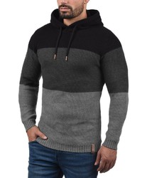 dunkelgrauer Pullover mit einem Kapuze von Solid