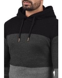 dunkelgrauer Pullover mit einem Kapuze von Solid