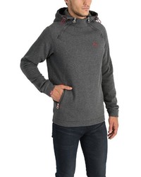 dunkelgrauer Pullover mit einem Kapuze von Solid