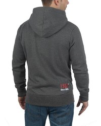 dunkelgrauer Pullover mit einem Kapuze von Solid