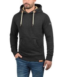 dunkelgrauer Pullover mit einem Kapuze von Solid