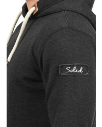 dunkelgrauer Pullover mit einem Kapuze von Solid