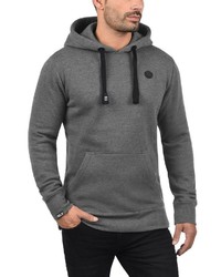 dunkelgrauer Pullover mit einem Kapuze von Solid