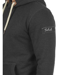 dunkelgrauer Pullover mit einem Kapuze von Solid