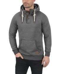 dunkelgrauer Pullover mit einem Kapuze von Solid