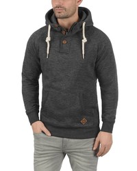 dunkelgrauer Pullover mit einem Kapuze von Solid