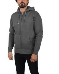 dunkelgrauer Pullover mit einem Kapuze von Solid