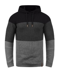 dunkelgrauer Pullover mit einem Kapuze von Solid