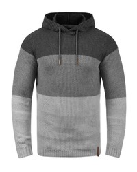 dunkelgrauer Pullover mit einem Kapuze von Solid