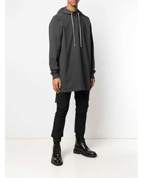 dunkelgrauer Pullover mit einem Kapuze von Rick Owens