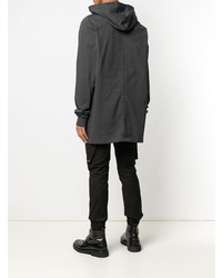 dunkelgrauer Pullover mit einem Kapuze von Rick Owens