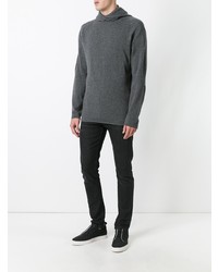 dunkelgrauer Pullover mit einem Kapuze von Calvin Klein