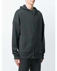 dunkelgrauer Pullover mit einem Kapuze von Jil Sander