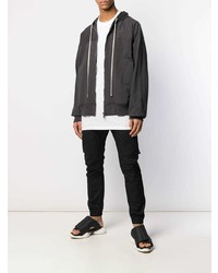 dunkelgrauer Pullover mit einem Kapuze von Rick Owens