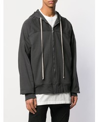 dunkelgrauer Pullover mit einem Kapuze von Rick Owens