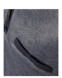 dunkelgrauer Pullover mit einem Reißverschluss am Kragen von Casamoda