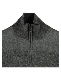 dunkelgrauer Pullover mit einem Reißverschluss am Kragen von ENGBERS