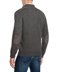 dunkelgrauer Pullover mit einem Reißverschluss am Kragen von Hackett Clothing