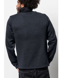 dunkelgrauer Pullover mit einem Reißverschluss am Kragen von Jack Wolfskin