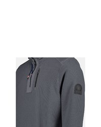 dunkelgrauer Pullover mit einem Reißverschluss am Kragen von LERROS