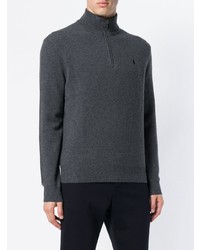 dunkelgrauer Pullover mit einem Reißverschluss am Kragen von Polo Ralph Lauren