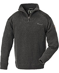 dunkelgrauer Pullover mit einem Reißverschluss am Kragen von Pinewood