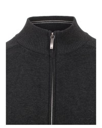 dunkelgrauer Pullover mit einem Reißverschluß von Casamoda