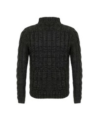 dunkelgrauer Pullover mit einem Reißverschluß von Cipo & Baxx