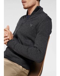 dunkelgrauer Pullover mit einem Reißverschluß von Gant