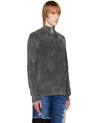 dunkelgrauer Pullover mit einem Reißverschluß von JW Anderson