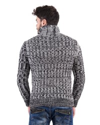 dunkelgrauer Pullover mit einem Reißverschluß von Redbridge