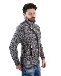 dunkelgrauer Pullover mit einem Reißverschluß von Redbridge