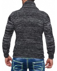 dunkelgrauer Pullover mit einem Reißverschluß von RUSTY NEAL