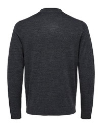 dunkelgrauer Pullover mit einem Reißverschluß von Selected Homme