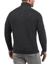 dunkelgrauer Pullover mit einem Reißverschluß von Solid