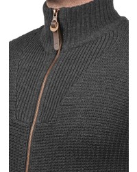 dunkelgrauer Pullover mit einem Reißverschluß von Solid