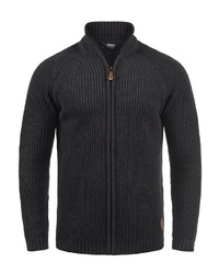 dunkelgrauer Pullover mit einem Reißverschluß von Solid