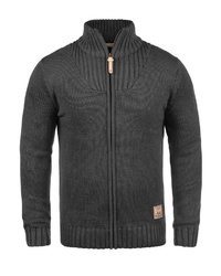 dunkelgrauer Pullover mit einem Reißverschluß von Solid