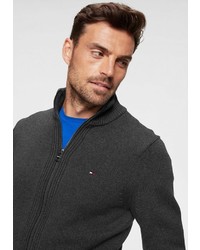 dunkelgrauer Pullover mit einem Reißverschluß von Tommy Hilfiger