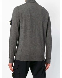 dunkelgrauer Pullover mit einem Reißverschluß von Stone Island