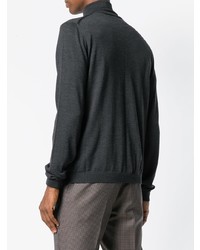 dunkelgrauer Pullover mit einem Reißverschluß von Prada