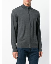 dunkelgrauer Pullover mit einem Reißverschluß von Emporio Armani