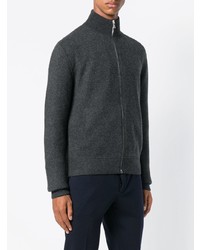 dunkelgrauer Pullover mit einem Reißverschluß von Prada