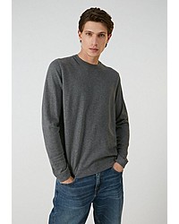 dunkelgrauer Pullover mit einem Rundhalsausschnitt von Armedangels