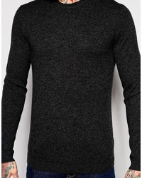 dunkelgrauer Pullover mit einem Rundhalsausschnitt von Asos